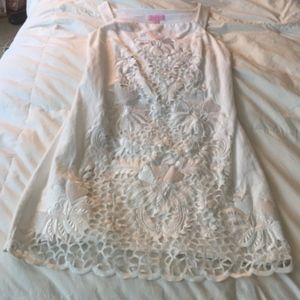 LILLY PULITZER EMBROIDERED WHITE FLORAL DRESS